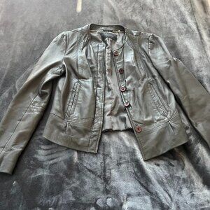 ELIE TAHARI LEATHER MOTO JACKET